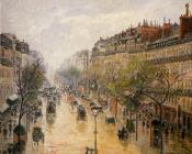 卡米耶 毕沙罗 : Boulevard Montmartre, Spring Rain